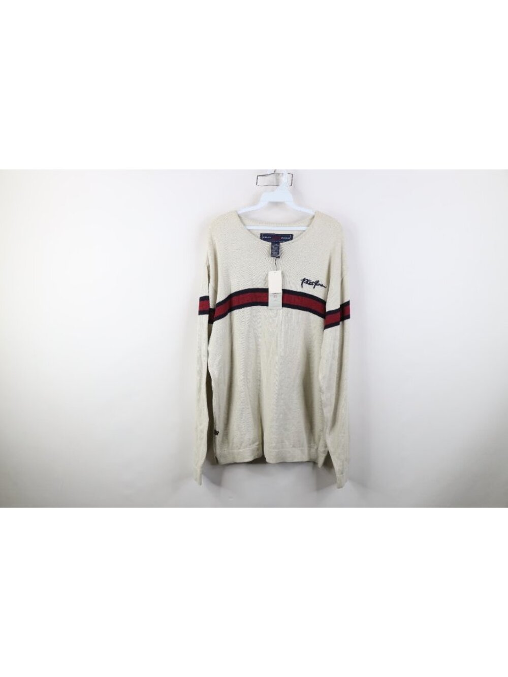 Deadstock Vintage 90s Y2K Phat Farm Mens XL Spell Out Script Marled Knit Sweater